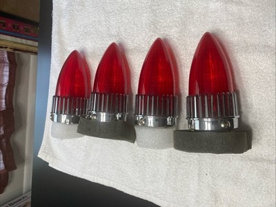   1959 CADILLAC Eldorado Deville (4)Tail Lights Chrome Mounting Bezels Assemble