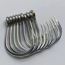 20PCS Stainless Steel Live Bait Circle Fishing Hook Saltwater Big Game 1/0-5/0