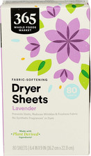 , Fabric-Softening Dryer Sheets, Lavender, 80 Count