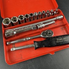 Vintage Snap-on 14 Drive Sae Socket Set In Original Kra-255 Metal Case Usa