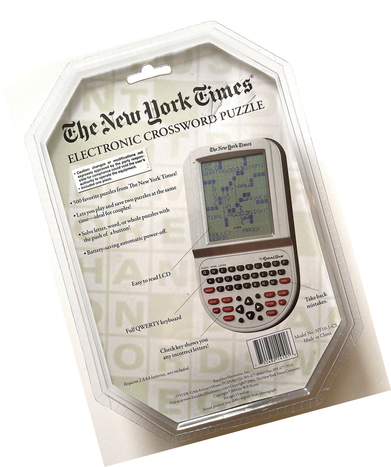 Excalibur Electronic New York Times Electronic Crossword Puzzle | eBay