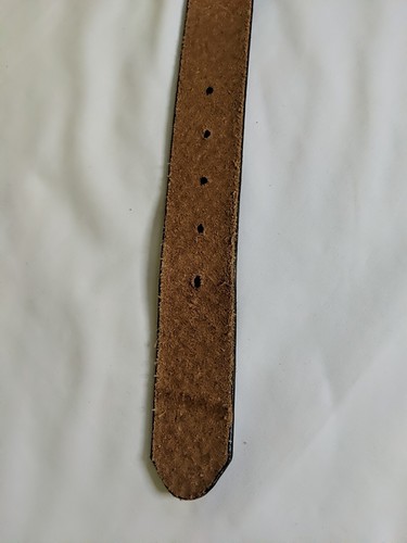 Leather Belt size 42 Brown Brass Buckle Men - Picture 6 of 12