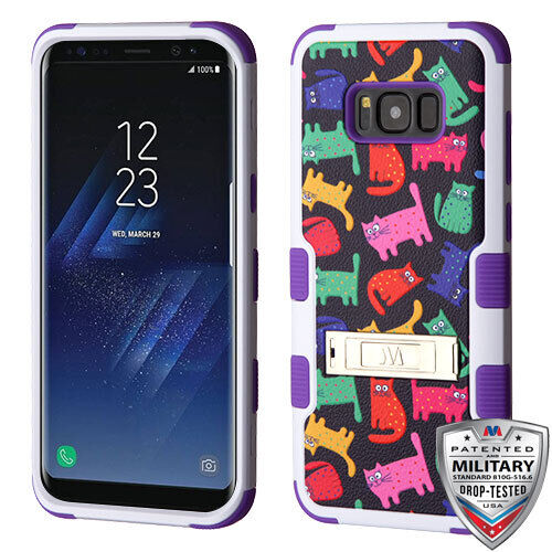 MYBAT Colored Kittens/Purple TUFF Hybrid Case (w/ Stand) for Galaxy S8 - Picture 1 of 1