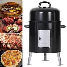 2 In 1 Charcoal Grill Smoker BBQ Grill Outdoor Barbecue Camping Cooking Grills