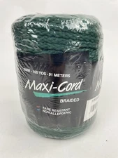 Macrame Green Maxi-Cord Braided Polypropylene 6mm 100 Yds Macrame Crafts USA