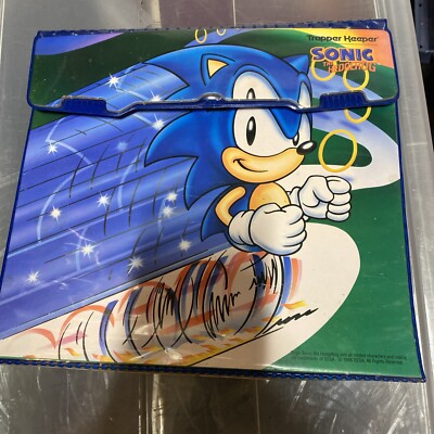 Vintage 1994 Mead Sonic the Hedgehog Blue Trapper Keeper Organizer Folder RARE