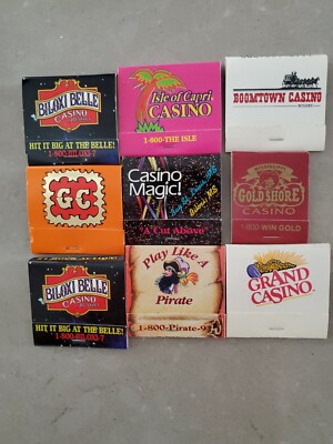 Vintage Biloxi, MS Casino Lot Of 9 Matchbooks Very Rare. Destroyed By Katrina