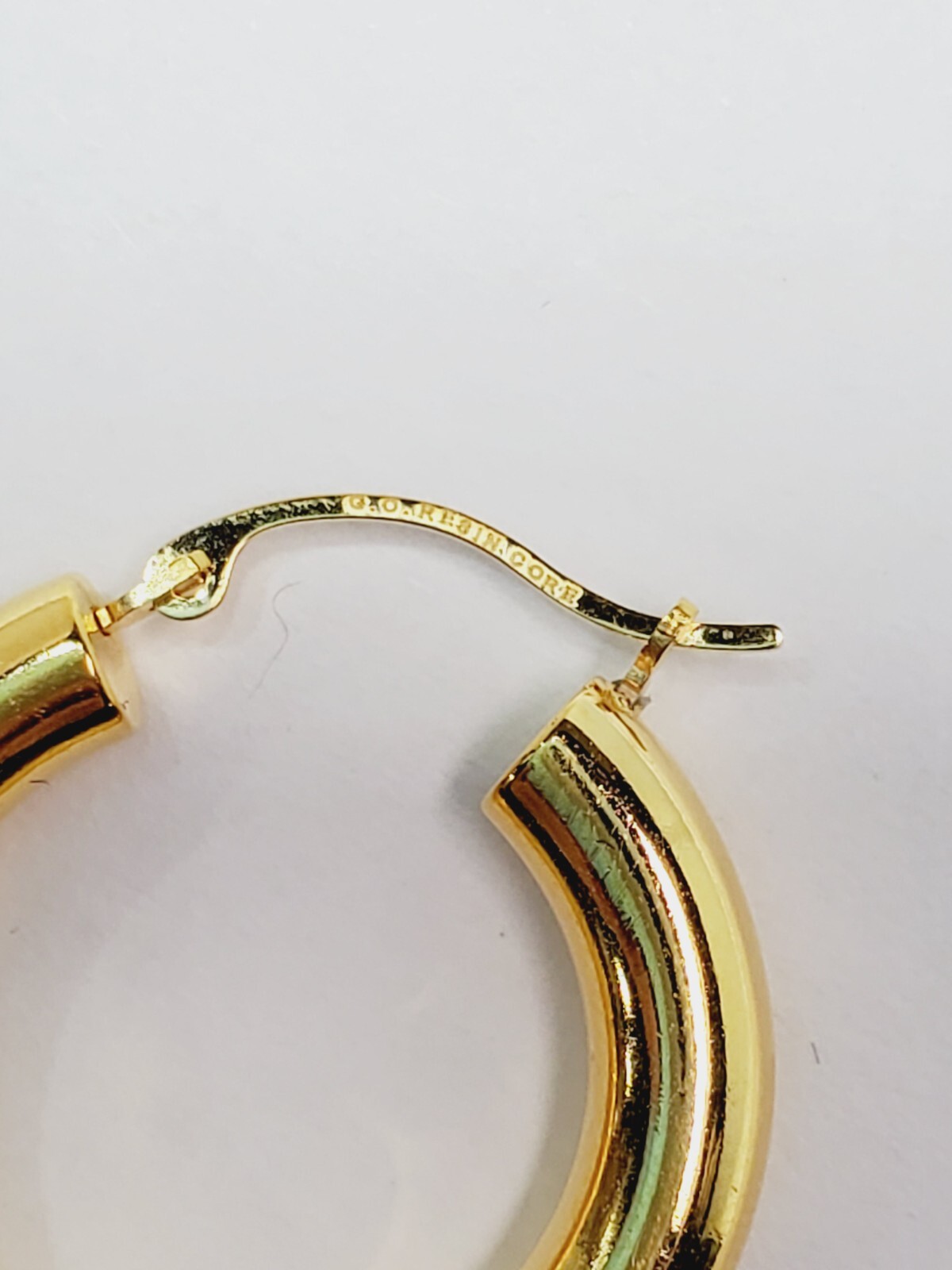 14k Gold Over Resin Core 15mm Round Crystal Hoop Earr… Gem