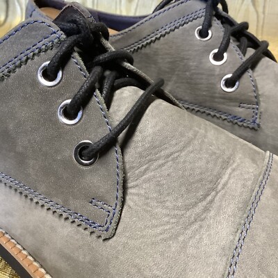 rare BOND+DUNN VIBRAM Canada Grey Nubuck Leather Blue Stitch  display picture 1