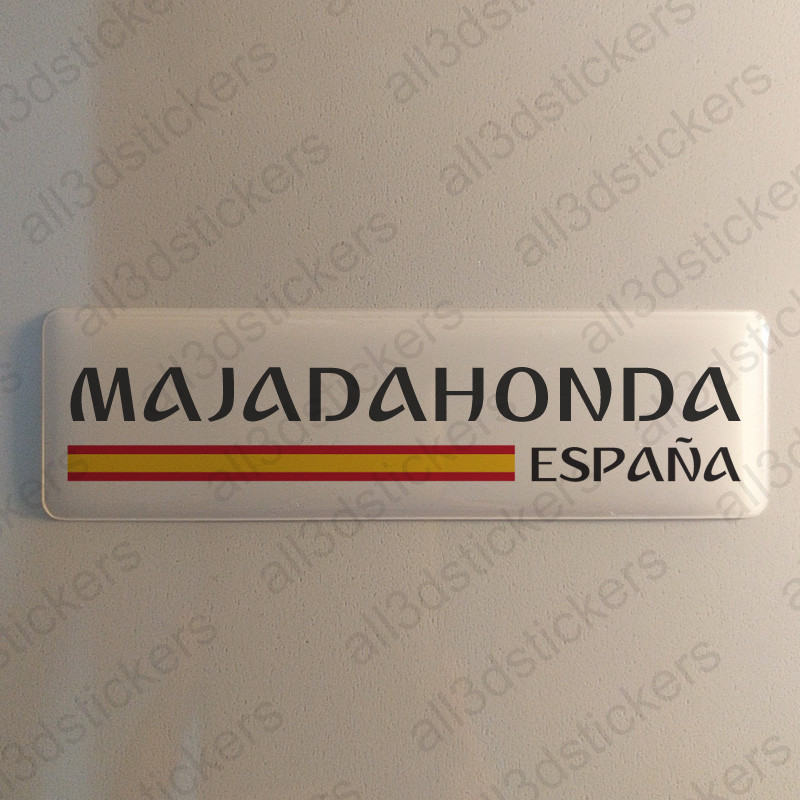 Majadahonda España Pegatina 3D Relieve Resina Bandera 120x30mm Pegatinas Sticker