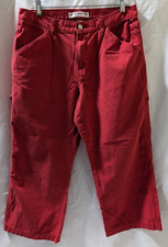 Vintage Tommy Hilfiger Jeans Women's Carpenter Capri Red 100 Cotton size 10/12
