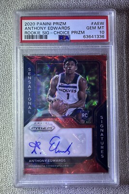 2020 Anthony Edwards Auto Rookie PSA 10 CHOICE RED Rc Signatures 