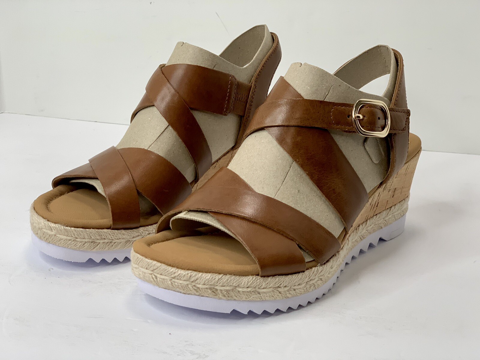 Gabor Talbot Modern Wide Fit Wedge Sandals In Peanut - Size 7 | eBay