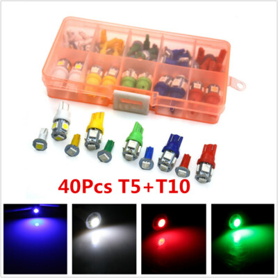 GLL 10pcs Ice Blue T5 LED Bulbs B8.5 LED Dashboard Bulbs 1-5050
