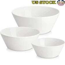 Ceramic Mixing Bowls Set of 3 Dishwasher Safe Nesting Serving Bowls Kitchen New