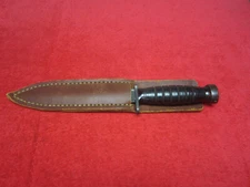 US Original WWII Camillus Leather Grip Knife W/Scabbard