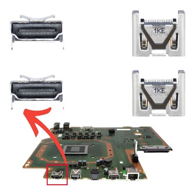 2  x Genuine OEM Sony Playstation 4 PRO PS4 PRO SLIM HDMI Port Socket Connector