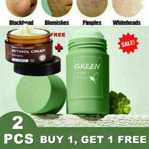 Green Tea Purifying Clay Stick Mask Anti-Acne Pores Deep Cleansing Oil Controls