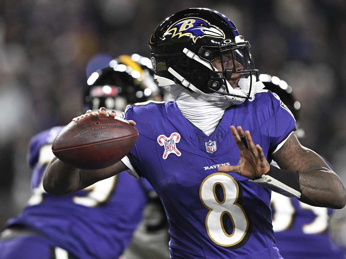 Authentic Lamar Jackson Ravens Christmas Candy Cane Nike Elite