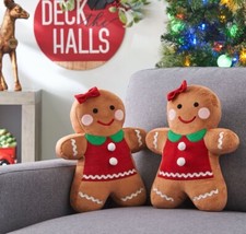 Gingerbread Girls People Decor Throw Pillows - Set of 2 - New