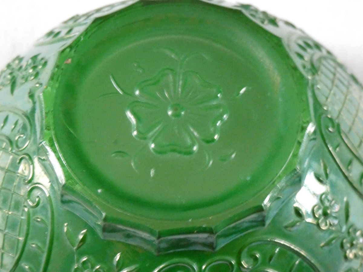 Bol En Verre Décoré HALOTEC - Lot De 6, Diamètre 130 Mm, Hauteur 35 Mm, Détails Verts Artisanaux Bols En Verre