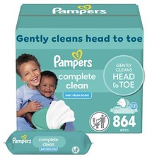 Pampers Baby Clean Wipes 72 Count Baby Fresh Scent Extra Strength Hypoallergenic