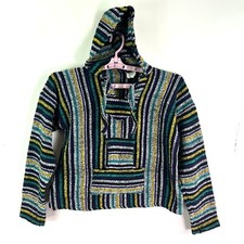 Mexican Poncho Baja Hoodie Surfer Skater Drug Rug Pullover Made in Mexico