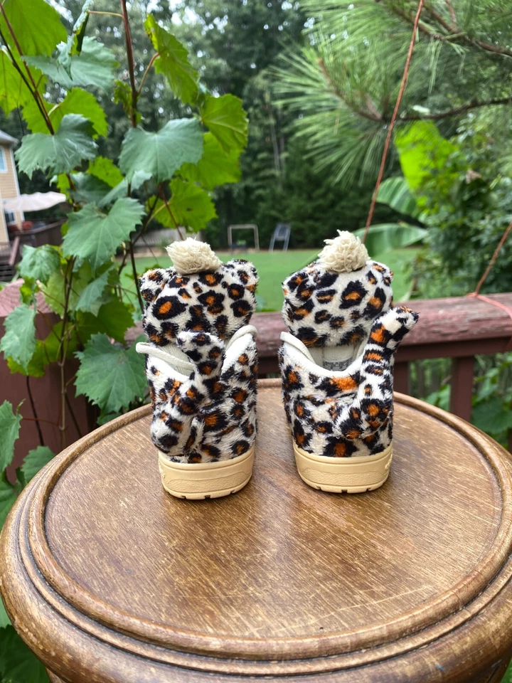 Kids SIZE 5K Adidas ORIGINAL Jeremy Scott LEOPARD  Fur Tails V24578 BABY TODDLER - Image 3 of 4