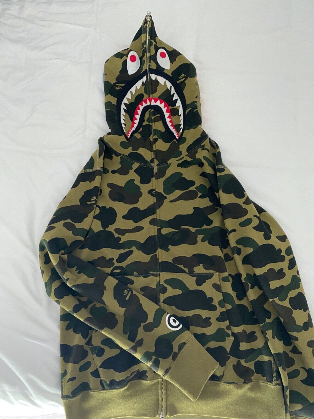 BAPE 1st Shark Hoodie - Green - Size: M - *Like New* Condition | eBay