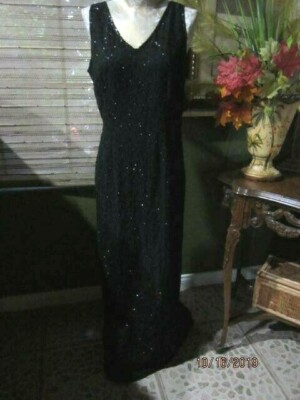 jmd new york beaded dress Beaded Fitted V-Neck Sheer Gown by Ladivine CC0389  ABC Fashion