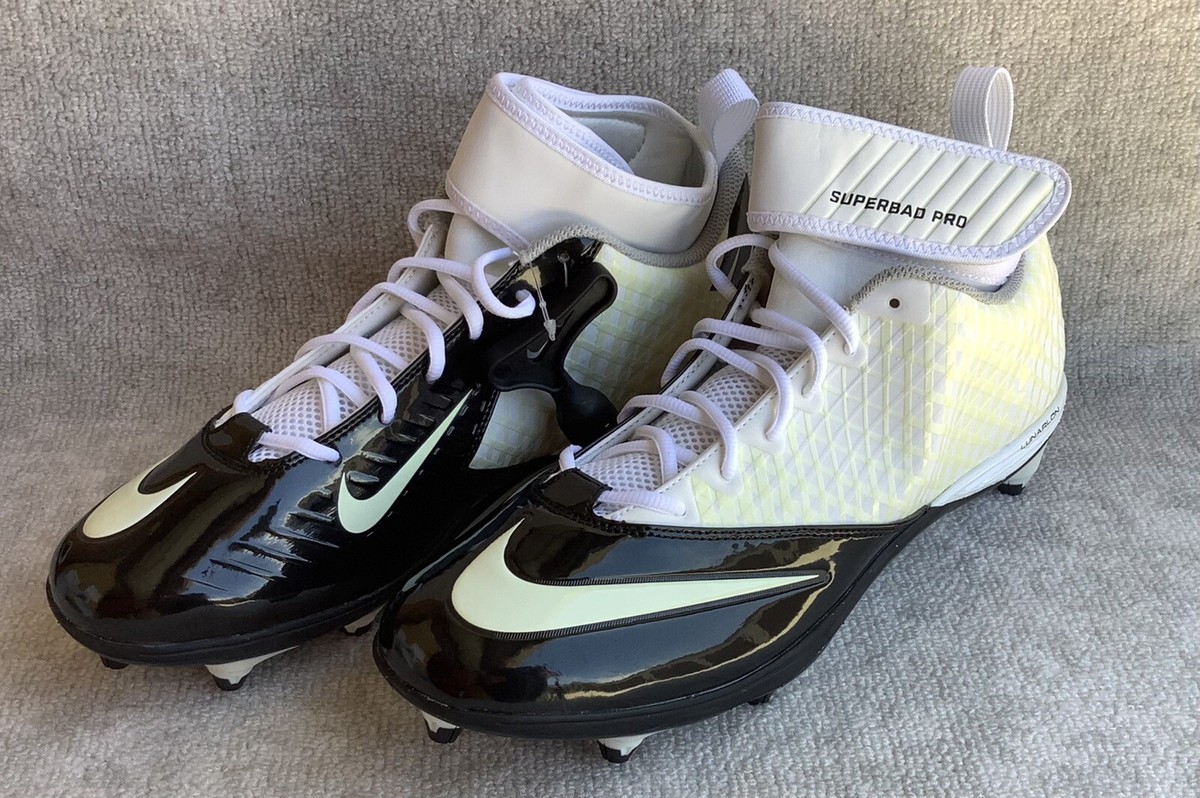 Nike Shoes Mens 12 Football Cleats Lunar Superbad Pro Black White Performance Nike Super Bad Shark Pro Football Cleat Shoes Black Grey  main image 4