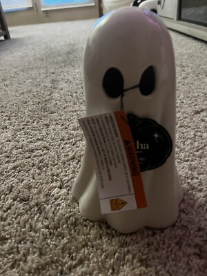 Martha Stewart Ceramic Led Light Up Spooky Ghost Halloween Decor 9'' New