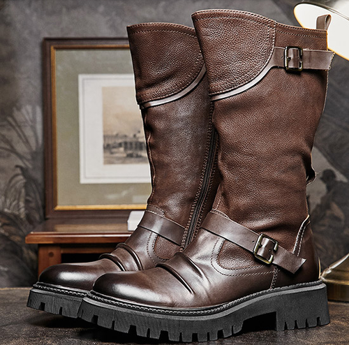 Occident Men's Real Leather Work Knee 