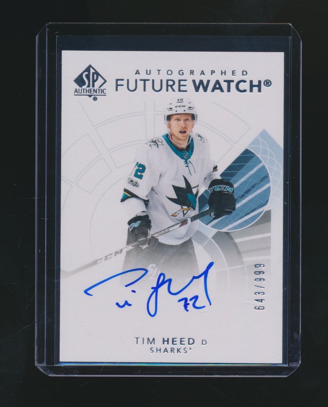 TIM HEED 2017-18 UPPER DECK SP AUTHENTIC FUTURE WATCH RC AUTO 643/999 #178