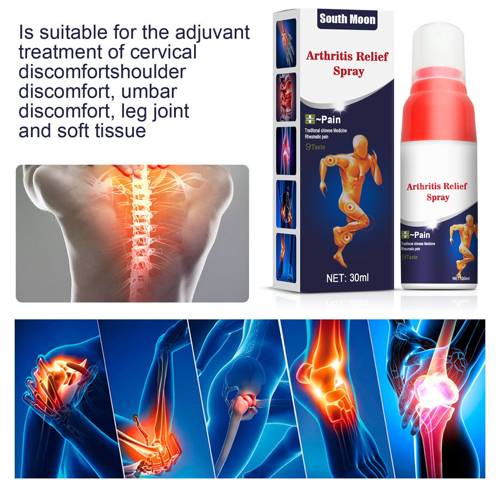 Arthritis Relief Spray Sprain Knee Shoulder Sore Muscle Joint Pain