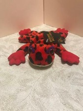24K BEANIE BOPPERS "TREE FROG RED" 1997 STUFFED PLUSH ANIMAL SPECIAL EFFECTS