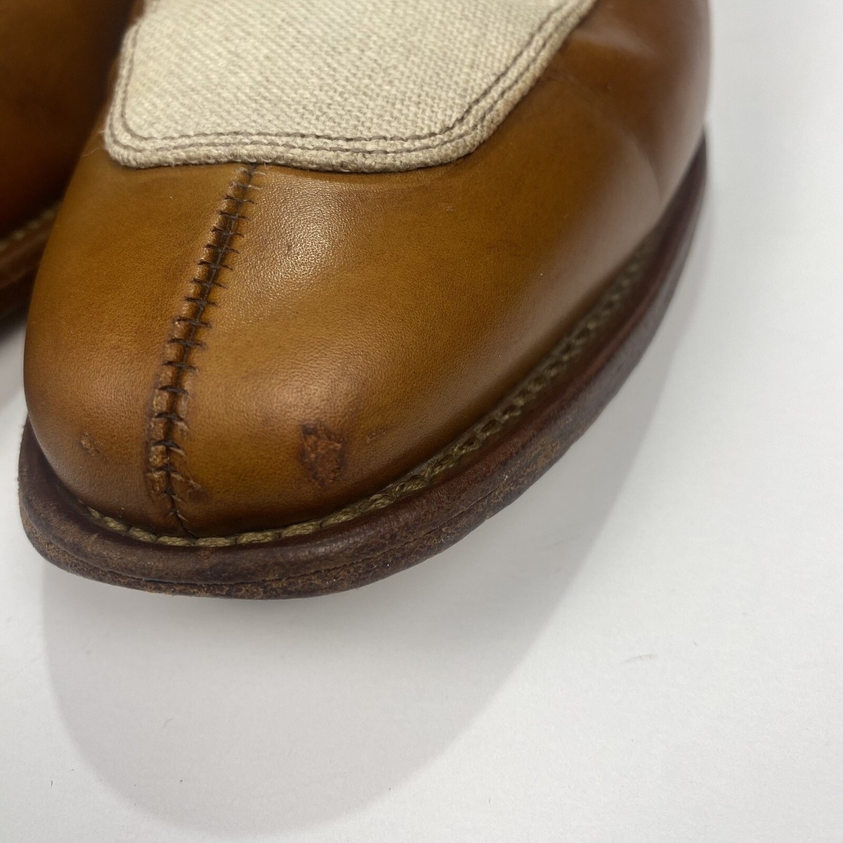 Allen Edmonds Ramsey Two Tone Tan & Linen Spectator Brown Oxford