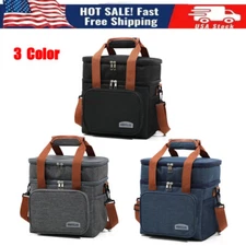 Insulated Lunch Bag Leakproof Cooler Tote Bag Organizer with Shoulder Strap