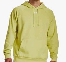 Under Armour Men's UA Rival Fleece Cotton Hoodie Pullover Green/ Yellow 4X