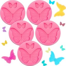 5pcs Mini Butterfly Silicone Moulds Fondant Candy Resin Soap Cake Craft Tool**