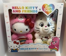 Hello Kitty Friends X Care Bears Cheer Bear Collectible Plush 2 Pack New
