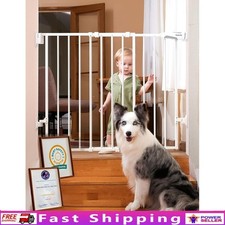 Hardware Mount Baby Gate Stairs Auto Close Safety Extra Wide Walk Thru Door New