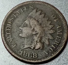 1868 Indian Head Cent Very Good Condition