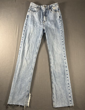 Zara Jeans Womens 2 Blue Denim Relaxed Straight High Rise Light Wash