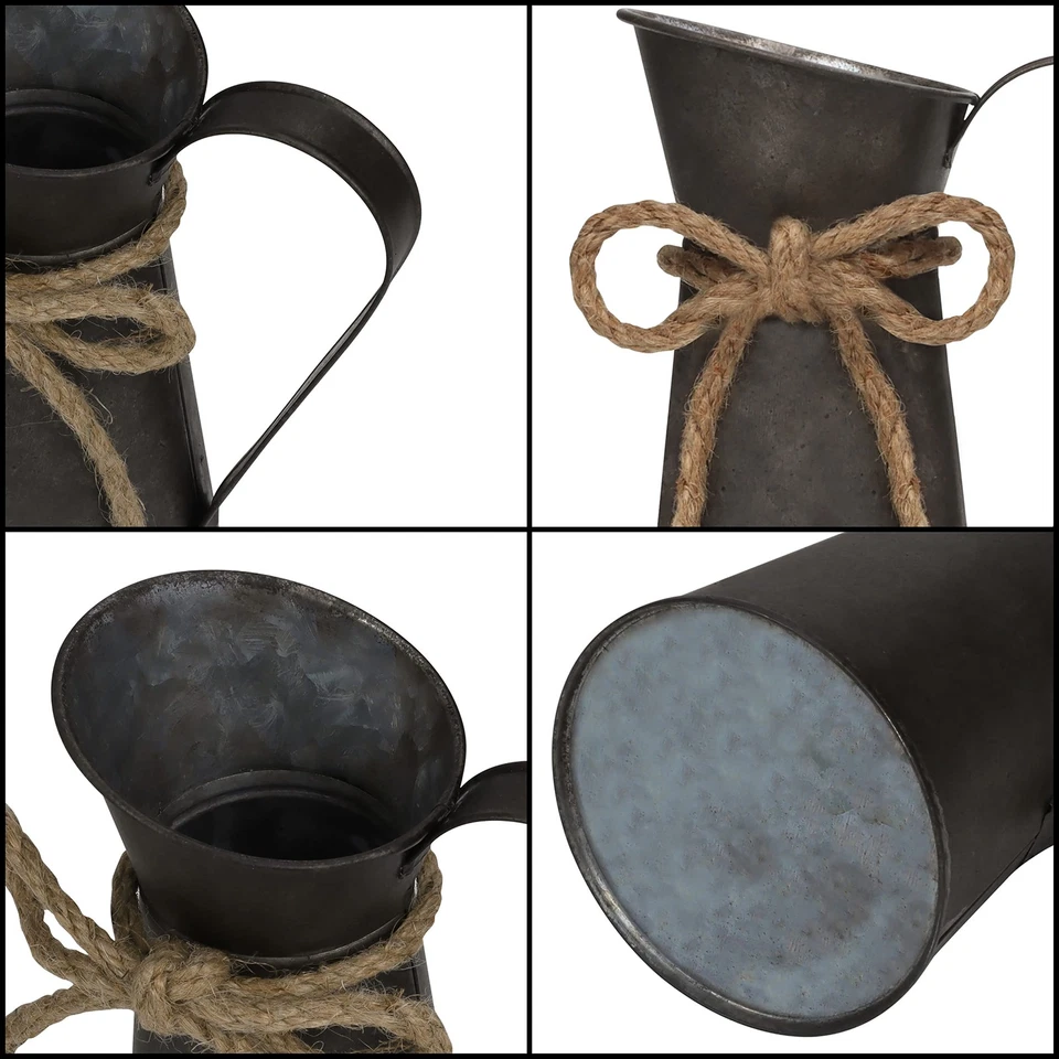 Rustikale Deko Milchkannen aus Metall (2 Stück) - B8.3 x H20 cm - Bild 3 von 4