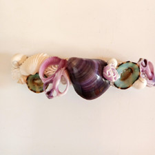 Mermaid purple aqua limpet seashell barrette beach barrette sliced shells