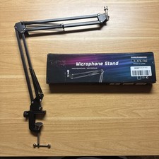 Black Adjustable Boom Mic Suspension Scissors Desk Microphone Stand