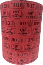The Ticket Gurus GURU-4DR Raffle Tickets 4 Red Rolls 2000 Double 8000 Total