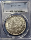 A 1921 S $1 PCGS MS 63 Morgan Silver Dollar, Better Date Blast White Coin!