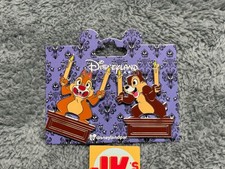 NUEVO Juego de Prendedores Disneyland París Chip And Dale La Mansión Embrujada Velas Parques